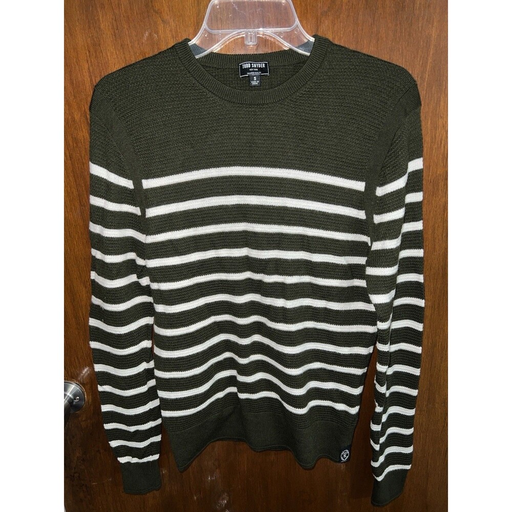 Todd Snyder 100% Merino Wool Crewneck Sweater Men's Size S Olive/Ivory